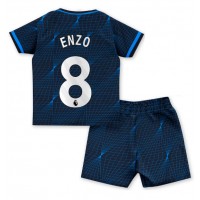 Fotballdrakt Barn Chelsea Enzo Fernandez #8 Bortedraktsett 2023-24 Kortermet (+ Korte bukser)
